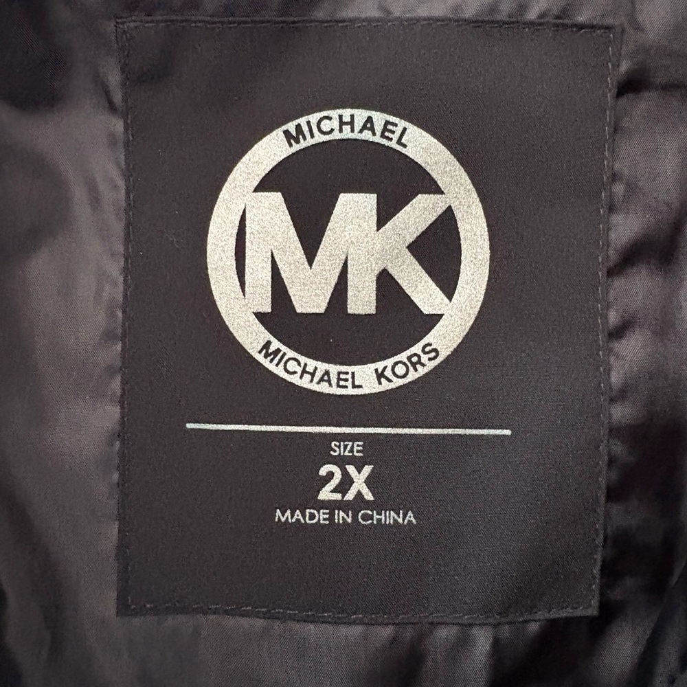 Michael Kors Women's Hooded Faux Fur-Trim Puffer Jacket 2X Black - Picture 6 of 8